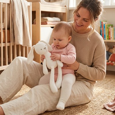 Doudou lapin blanc maman