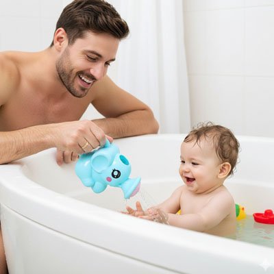 Jouet de bain pour bebe avec papa