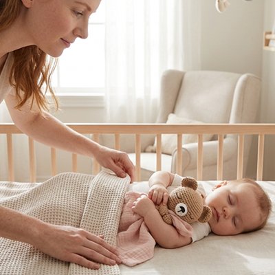 Doudou bebe rose endormi