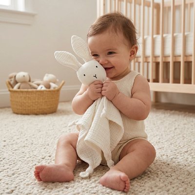 Doudou lapin blanc