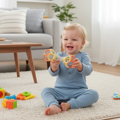 Hochet bébé en bleu