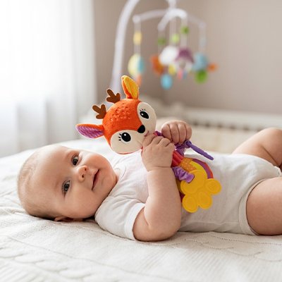 Hochet bebe orange