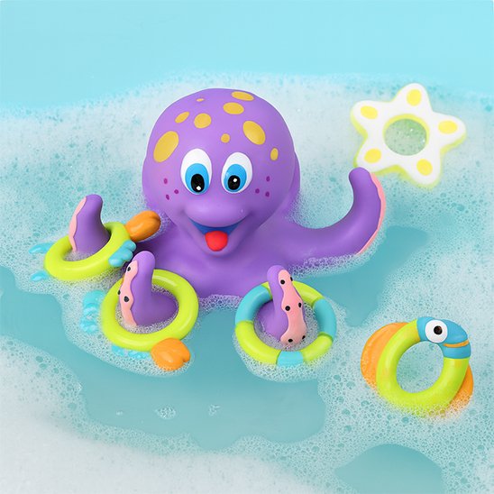 Jouet baignoire bebe pieuvre anneau