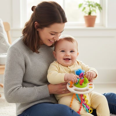 Jouet bebe eveil avec maman