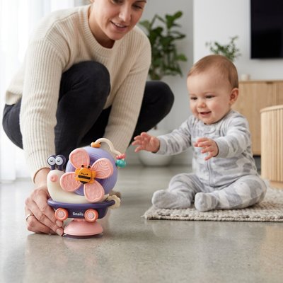 Jouet bebe escargot violet maman