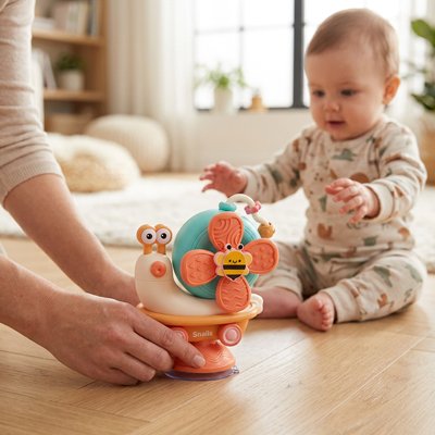 Jouet bebe escargot ventouse