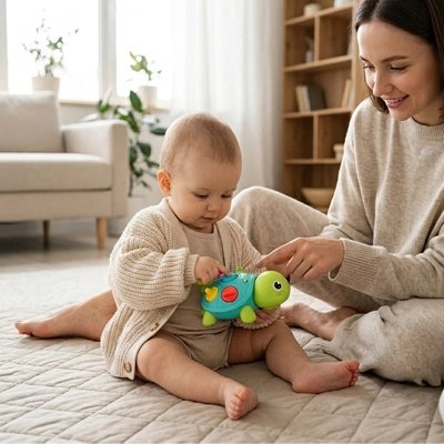 Jouet bebe fillette tortue maman