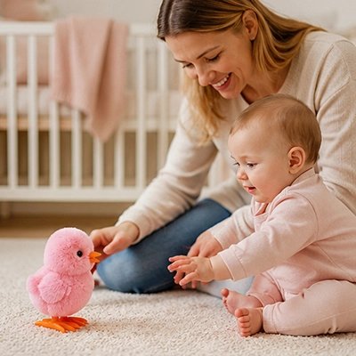 Jouet bebe oisillon rose