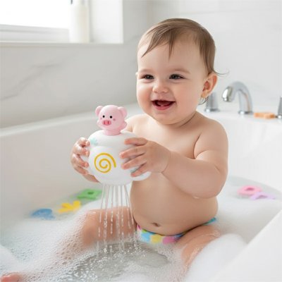 Jouet de bain pour bebe nuage rose