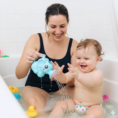 Jouet de bain pour bebe avec maman