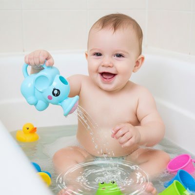Jouet de bain pour bebe avec sourire