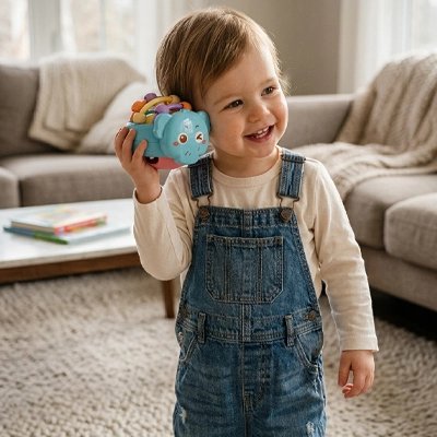 Jouet éveil bebe hippopotame blue