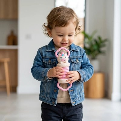 Jouet musical bebe rose