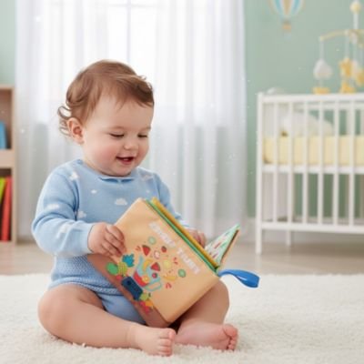 Livre bebe en tissus fruits