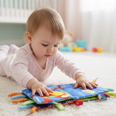 Livre bebe en tissus couleur