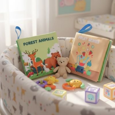 Livre bebe en tissus jeux