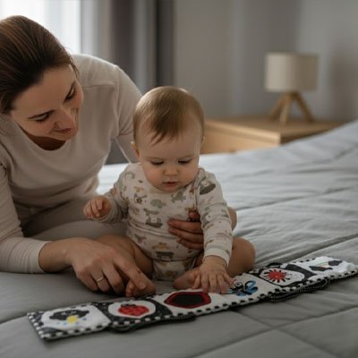 Livre bebe en tissus maman