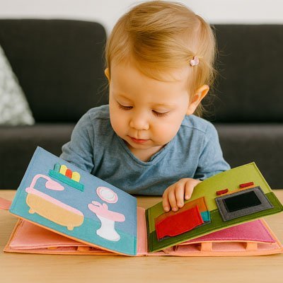 Livre bebe en tissus salle bain
