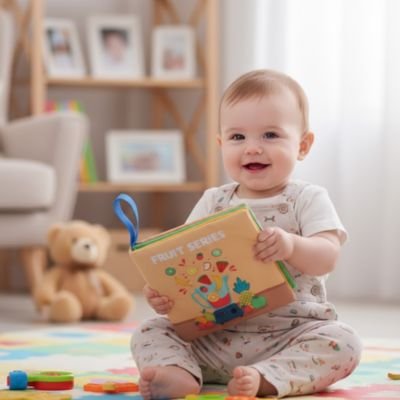 Livre bebe en tissus serie-fruit