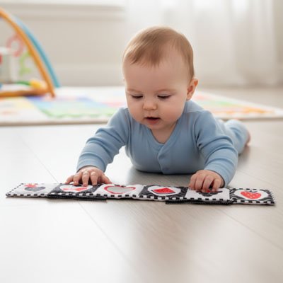 Livre bebe en tissus sur ventre