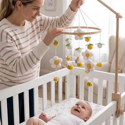 Mobile bébé chambre douce