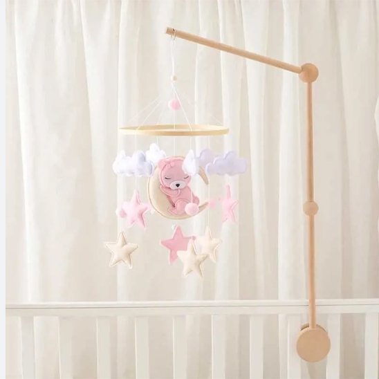 Mobile bebe nuage rosy