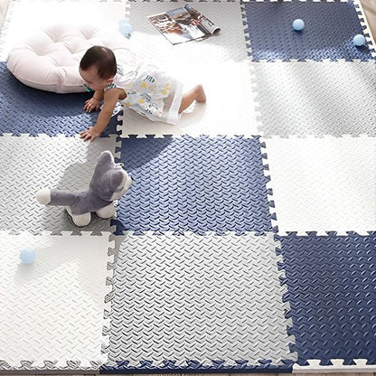 tapis d'éveil bleu gris