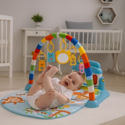 Tapis eveil bebe bleu