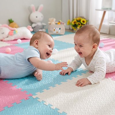 Tapis mousse puzzle sourire