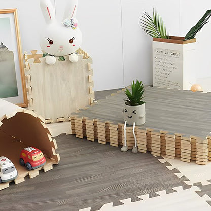 Tapis puzzle dalles gris